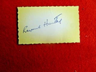 Raymund Huntley Hand Signed Card Uk Actor Upstairs Downstairs