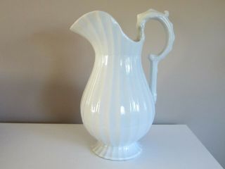 Wedgwood Fluted Pearl Ironstone Pitcher 12 Inches