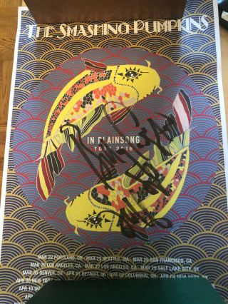 Smashing Pumpkins 2016 In Plainsong Poster Signed By Billy Corgan