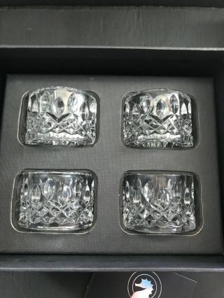 Waterford Crystal LISMORE Napkin Rings Round Shape Set Of 4 - box 2