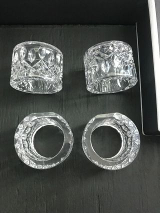 Waterford Crystal LISMORE Napkin Rings Round Shape Set Of 4 - box 4