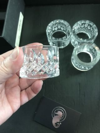 Waterford Crystal LISMORE Napkin Rings Round Shape Set Of 4 - box 6