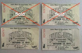 1975 Elton John Los Angeles Dodger Stadium Concert Ticket Stub My Tix I Went