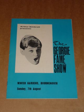 Georgie Fame 1966 Winter Gardens Bournemouth Programme (zoot Money/chris Farlowe)