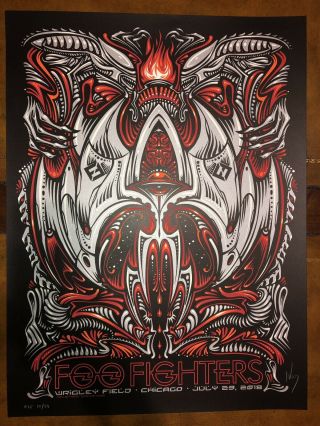 Foo Fighters Poster Wrigley Field Chicago 2018 Jeff Wood Ae Xx/28