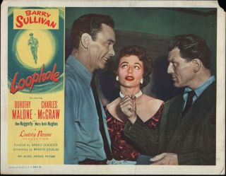 Loophole Orig 1954 Lobby Card Dorothy Malone/charles Mcgraw 11x14 Movie Poster