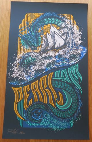 Pearl Jam Klausen Water Dragon S/n Poster