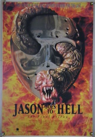 Jason Goes To Hell The Final Friday Ds Rolled Orig Vhs Video Poster Horror (1993)