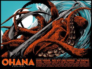 Ohana Festival 2019 Poster Ken Taylor Eddie Vedder Pearl Jam Red Hot Chili Peppr