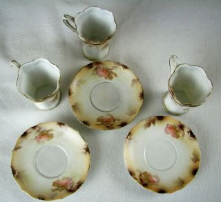 RS Prussia Red Mark Set of 3 Chocolate,  Coffee,  Tea,  Demitasse Cups and Saucers 5
