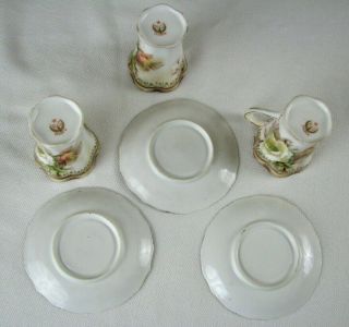 RS Prussia Red Mark Set of 3 Chocolate,  Coffee,  Tea,  Demitasse Cups and Saucers 6