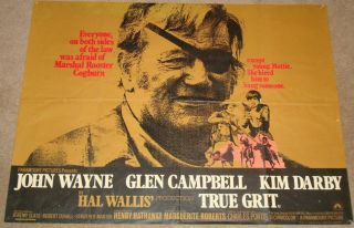 True Grit - John Wayne - Rare & 30x40 Uk Quad Film Poster