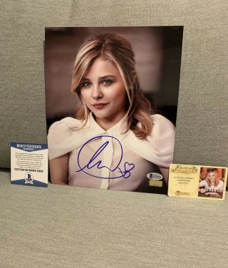Chloe Grace Moretz Signed Autograph 8x10 Beckett Bas Certified