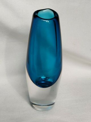 Vintage Orrefors Art Glass Vase Designed By Sven Palmqvist Signed 1956