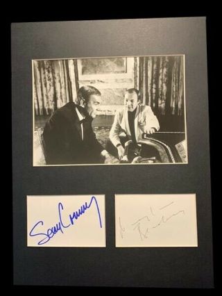 Sean Connery & K.  M.  Brandauer 007 James Bond Autograph Matted - Vintage Rare