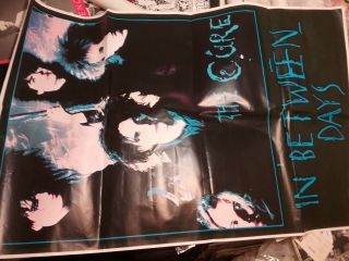 The Cure 1980s In Between Days Subway 40 X 60 Poster Vg Rare Folded Vtg Htf