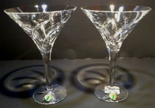 Waterford Crystal Kayla Set Of 2 Tall Martini Glasses 7 3/4 "