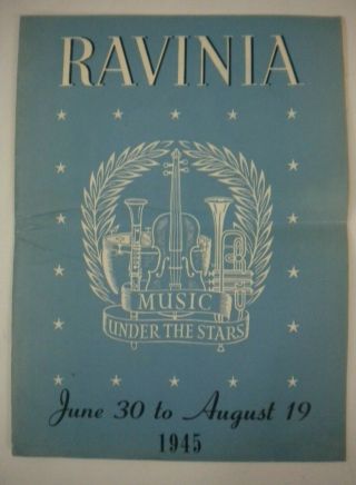RAVINIA Music Under the Stars 1940 ' s PROGRAM BOOKLET Chicago Coca - Cola Ads 2