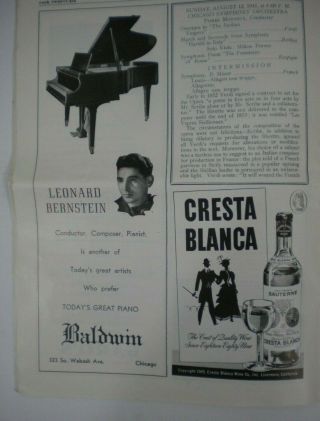 RAVINIA Music Under the Stars 1940 ' s PROGRAM BOOKLET Chicago Coca - Cola Ads 6