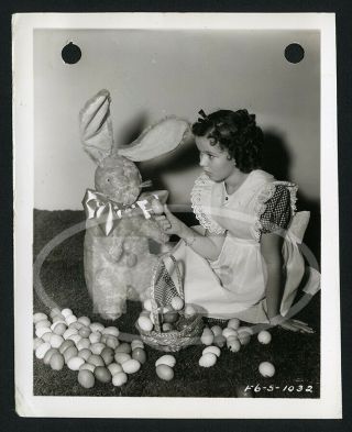 1940 20th Fox 4x5 Keybook Photo - Shirley Temple Easter Eggs & Bunny