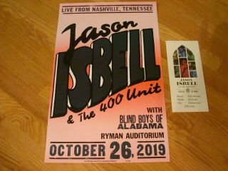 Jason Isbell Ryman Hatch Print Night 7 Of 7 10/26/19 Nashville