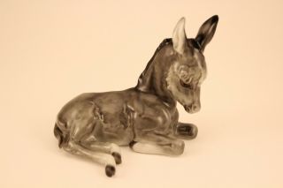 Rare Vtg Lorenz Hutschenreuther Lying Down Donkey Porcelain Figurine 2421/2f