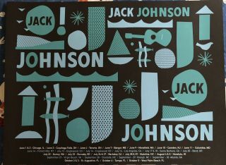 Jack Johnson Concert Gig Poster Print Summer 2017 Tour