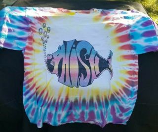 Vintage Phish 1996 Summer Tour Tye Dye Xl T Shirt Two Sided With Dates Red Rocks