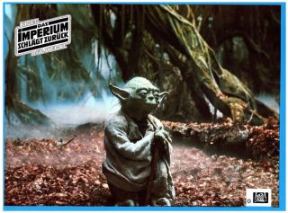 The Empire Strikes Back Lobby Card German Yoda In Forest