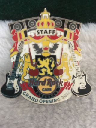 Hard Rock Cafe Pin Brussels 2012 Grand Opening Staff Belgium Coat Of Arms
