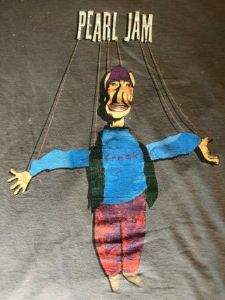 Vintage 1994 Pearl Jam Freak VS.  No Code Tour T Shirt XL Gray puppet marionette 2