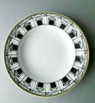 Rare Vintage Piero Fornasetti For Rosenthal Palladiana Large Rim Soup Plate Bowl
