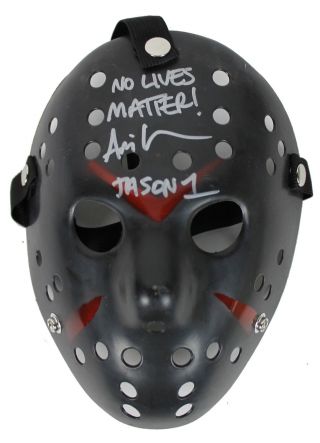 Ari Lehman Friday The 13th No Lives Matter Jason 1 Signed Black Jason Mask Bas