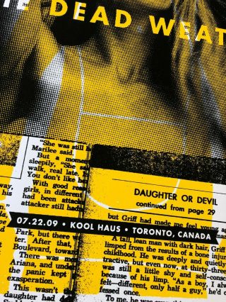 The Dead Weather poster – Toronto,  Kool Haus (2009) Jack White 2