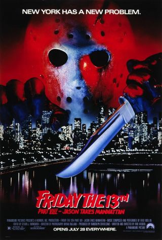 Friday The 13th Pt 8 Jason Takes Manhattan 1989 Ss 27x40 " Movie Poster