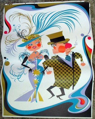 Wc Fields & Mae West 1968 Psychedelic 1930s Movie Star Poster By Elaine Havelock