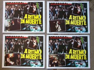 Murder - Rock Dancing Death 4 Mexican Lobby Card Set Lucio Fulci Olga Karlatos