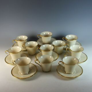 Set Of 11 Lenox Eternal Cups And Saucers