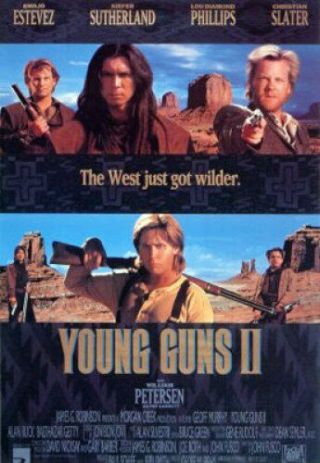 Young Guns Ii Movie Poster 27x40,  Double - Sided Regular 27x40 Rare Origi