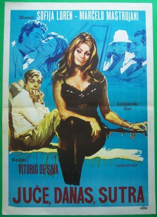 Ieri,  Oggi,  Domani - Sophia Loren/m.  Mastroianni - Yugoslav Movie Poster 