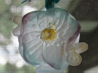 Daum 1995 Flower French Pate De Verre - Crystal Art Glass - Ornament