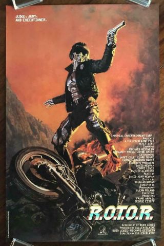 R.  O.  T.  O.  R.  1987 Horror Action Sci Fi Killer Cop Robot Video Poster Nm,