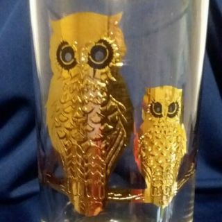 Vintage,  Mid Century Modern,  22k Gold,  Culver Owl Cocktail Highball Glasses,  Bar