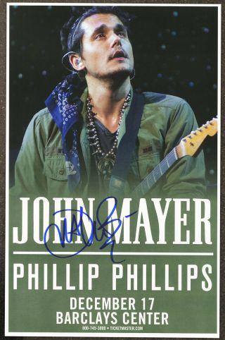 John Mayer Autographed Concert Poster 2013
