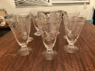 Set Of 8 Fostoria Romance 6 " 12 Oz Iced Tea Glasses, .