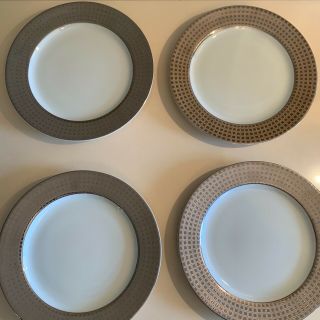 Bernardaud Athena Platinum Salad Plates.  Perfect.  Set Of Four.