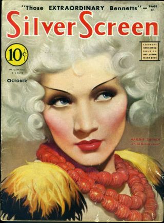 Silver Screen • Oct.  1932 • Marlene Dietrich • Cover Artist John Rolston Clarke