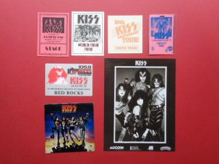 Kiss,  Promo Photo,  6 Different Backstage Passes,  Rare Old Tours