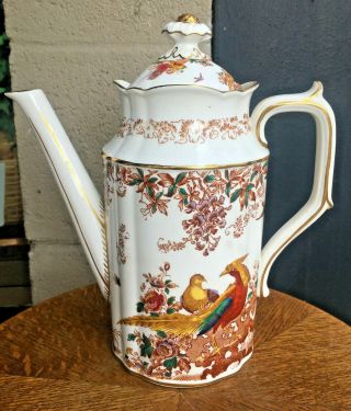 Royal Crown Derby Olde Avesbury Ely Chelsea Shape Coffee Pot 8 - 1/2 " W/lid Lovely