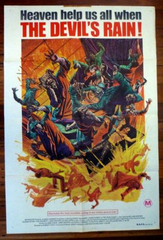 The Devil’s Rain 1975 Australian One Sheet Movie Poster John Travolta